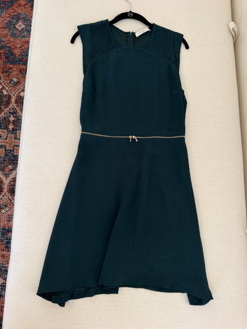 Sandro Paris Teal Green Sleeveless Zip-Waist Two Piece / Cutout Dress Size S